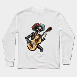skeleton playing guitar Long Sleeve T-Shirt